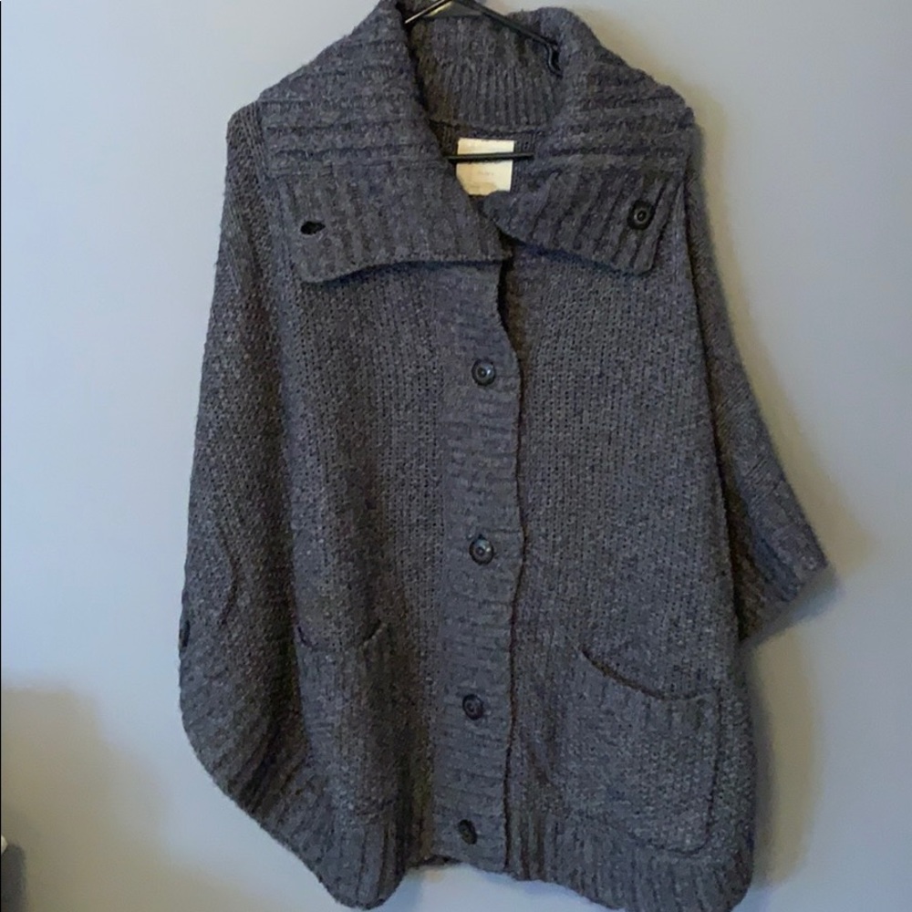 Grey Women’s Knit Poncho